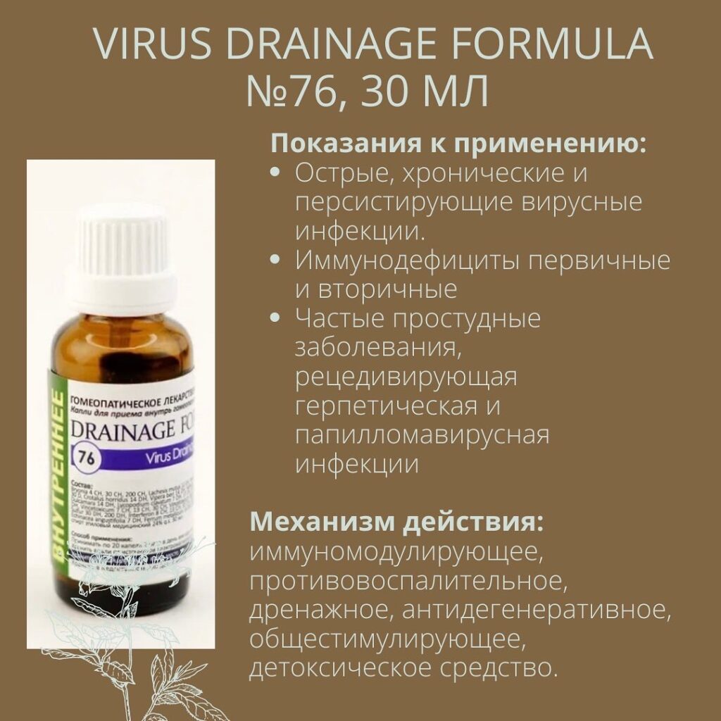 ОРВИ Лекарства - Virus Drainage Formula №76, 30 мл