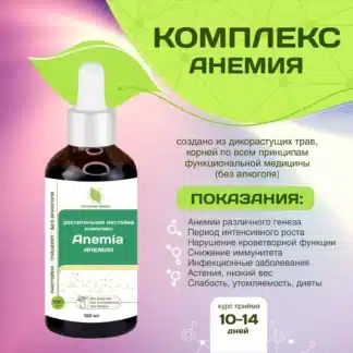 Настойка растительная комплекс Anemia Formula Анемия железодефицит 100 мл органикМИРЪ